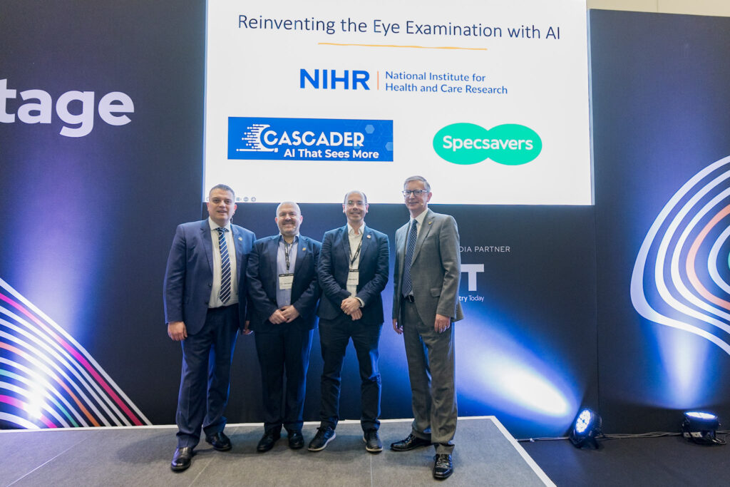 Specsavers-Cascader AI partnership: Paul Morris, Mike Horler, Peter Thomas, Giles Edmonds